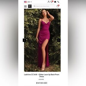 Elegant Burgundy Evening Gown